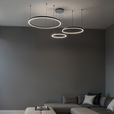 Lampa wisząca okręgi 116W czarna AZ134 MONZA