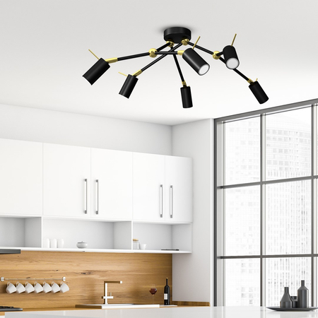 Milagro - Lampa sufitowa IRIS Black/Gold 6x mini GU10