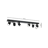 Milagro - Lampa sufitowa PICO BLACK 6xGU10