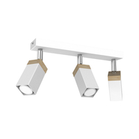 Milagro - Lampa sufitowa SOLO SAWN WHITE / PATINATED WOOD 3x mini GU10