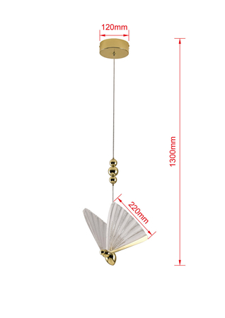 Lampa wisząca Mariposa 1 złota LED CCT