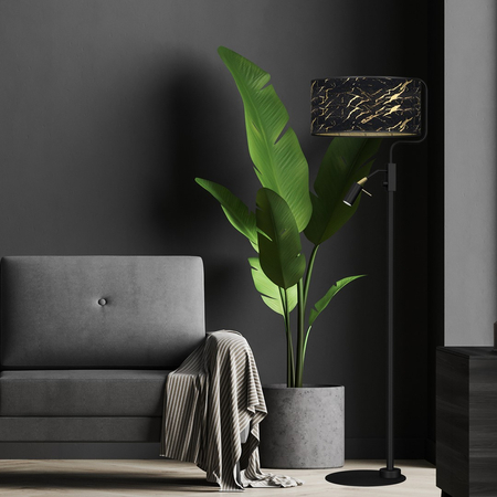 Milagro - Lampa podłogowa SENSO Black/Gold 1xE27 + 1x mini GU10