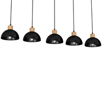 Milagro - Lampa wisząca ERIK Black/Wood 5xE27