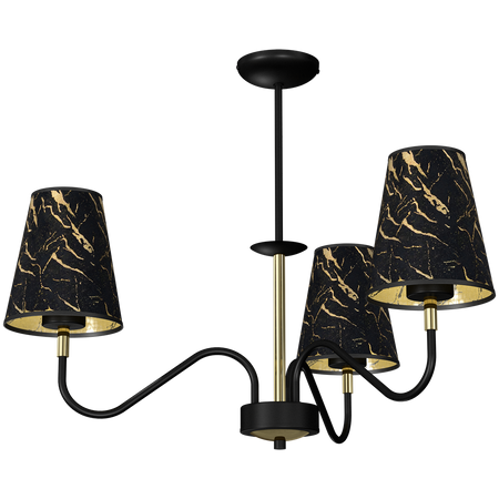 Milagro - Lampa wisząca HERMES Black/Gold 3xE27