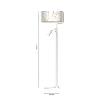 Milagro - Lampa podłogowa ZIGGY WHITE White/Gold 1xE27 +        1x mini GU10