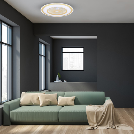 Milagro - Plafoniera LED ZONDA GOLD 48W z wentylatorem