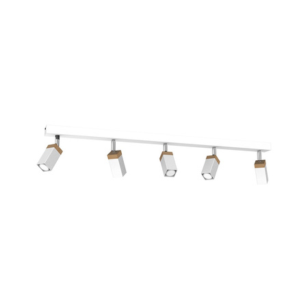 Milagro - Lampa sufitowa SOLO SAWN WHITE / PATINATED WOOD 5x mini GU10