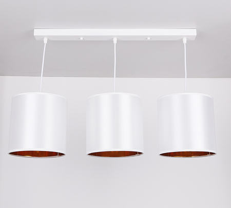 atlanta lampa wisząca biały 3x40w e27 abażur biały