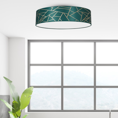 Milagro - Lampa sufitowa ZIGGY GREEN Gold/Bottle green 3xE27 Ø60cm