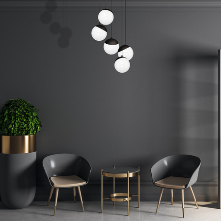 Milagro - Lampa wisząca SFERA BLACK 5xE14