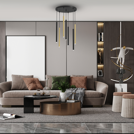 Milagro - Lampa wisząca MONZA BRASS 7xG9 max 8W LED