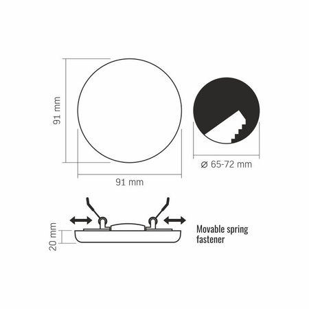 LED Bezramowa oprawa typu Downlight VIDEX-DOWNLIGHT-LED-DLFR-9W-NW