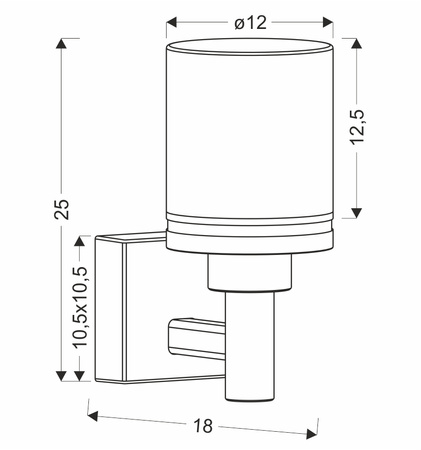 Candellux - Saponia Lampa Ogrodowa Kinkiet Górny 17,8X25Cmczarny 12W Led Ip65