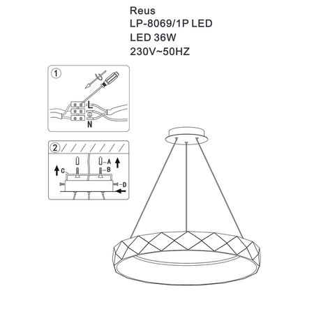 Lampa wisząca Reus różowe złoto LED 4000K