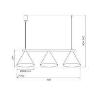 Lampa wisząca CAPITAL CZARNY-ZŁOTY 3XGX53