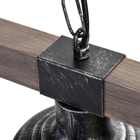 Milagro - Lampa wisząca FARO BLACK/WOOD 2xE27
