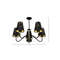 Milagro - Lampa wisząca HERMES Black/Gold 5xE27