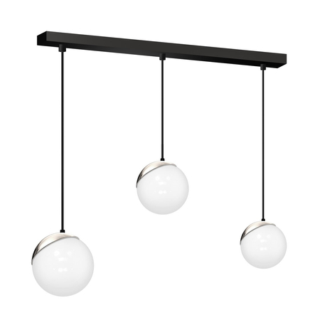 Milagro - Lampa wisząca SFERA BLACK/CHROME 3xE14
