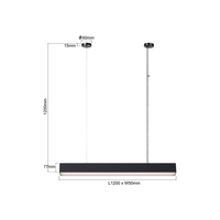 Lampa wisząca Luci M czarna Tuya LED CCT