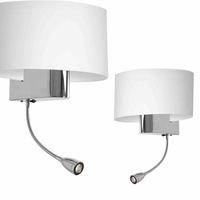 Kinkiet Casino 1xE27 + 1W LED Biały/Chrom