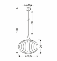 LAMPA WISZĄCA EXETER 265 mm 1 CZARNY
