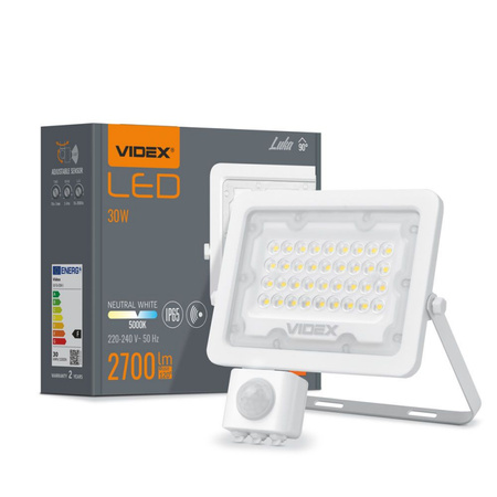 LED Naświetlacz VIDEX-FLOOD-LED-PIR-LUCA-30W-NW