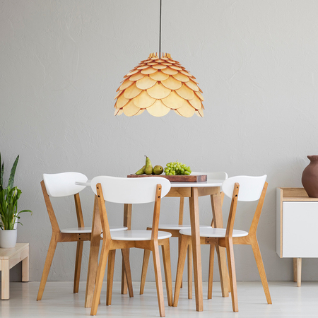 Lampa wiszaca Burgo mała drewniana 1xE27