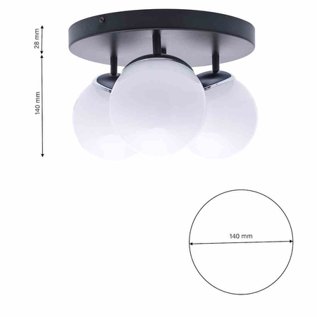 Lampa sufitowa SFERA BLACK/CHROME 3xE14