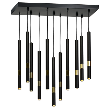 Milagro - Lampa wisząca MONZA BLACK/GOLD 11xG9 8W