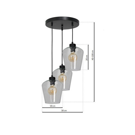 Milagro - Lampa wisząca SANTIAGO CLEAR 3xE27