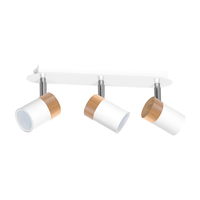 Milagro - Lampa sufitowa JOKER WHITE/WOOD 3xGU10