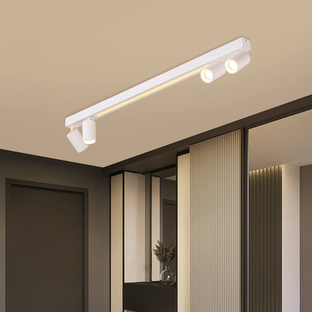 Lampa sufitowa Perugia 4xGU10 + 1xLED biała LP-0703/4C WH