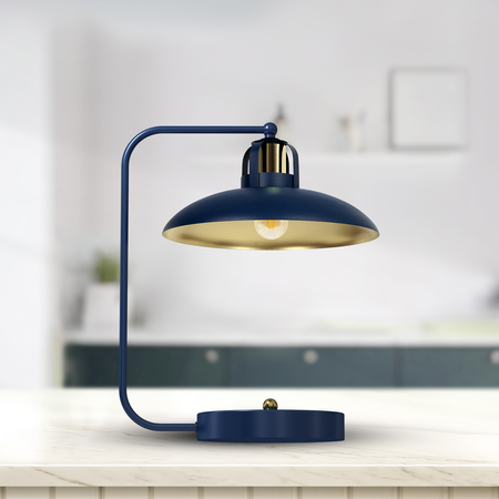 Milagro - Lampka biurkowa FELIX NAVY BLUE/GOLD 1xE27