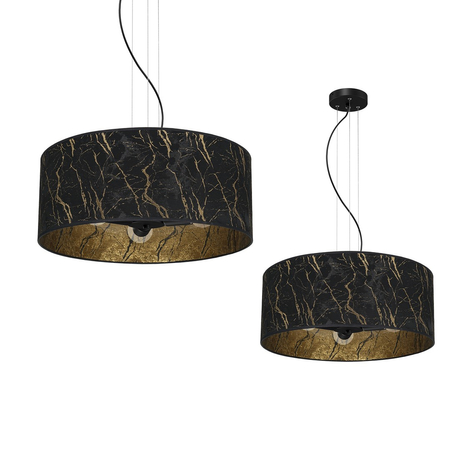 Milagro - Lampa wisząca SENSO Black/Gold 3xE27