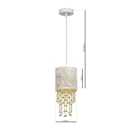 Milagro - Lampa wisząca ALMERIA WHITE/GOLD 1xE27