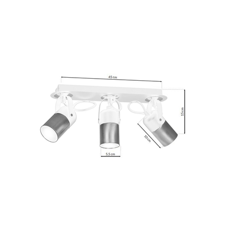 Milagro - Lampa sufitowa WILSON WHITE 3xGU10