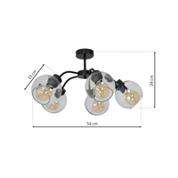 Milagro - Lampa sufitowa SOFIA CLEAR 5xE27