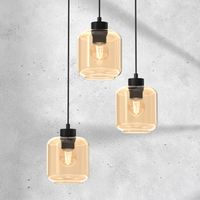 Milagro - Lampa wisząca SOMBRA AMBER 3xE27
