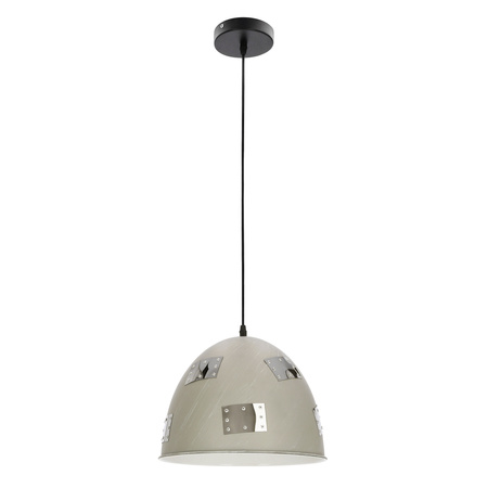 Candellux - Patch Lampa Wisząca 30 1X60W E27 Szary + Chromowany Dekor