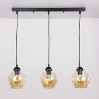 Aspa lampa wisząca czarny 3x40w e27 klosz brązowy
