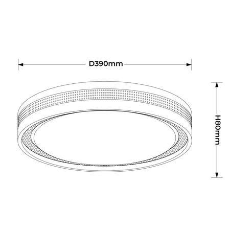 Lampa Sufitowa Plafon Ronda 40cm Czarny LED 25W Zmienna Barwa Światła CCT