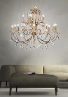 AURORA LAMPA WISZĄCA 10+5*40W E14  ZŁOTO
