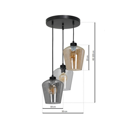 Milagro - Lampa wisząca SANTIAGO MIX 3xE27