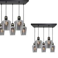 Milagro - Lampa wisząca RICHMOND BLACK / GOLD 5xE27  Prostokąt