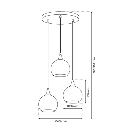 Milagro - Lampa wisząca MONTE SILVER 3xE27