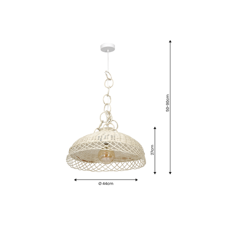 Milagro - Lampa wisząca VIMINI WHITE 1xE27