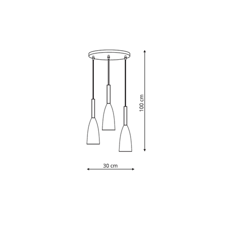 Lampa wisząca Solin 3 szara 3xE27