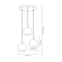 Lampa wisząca MONTE GOLD 3xE27