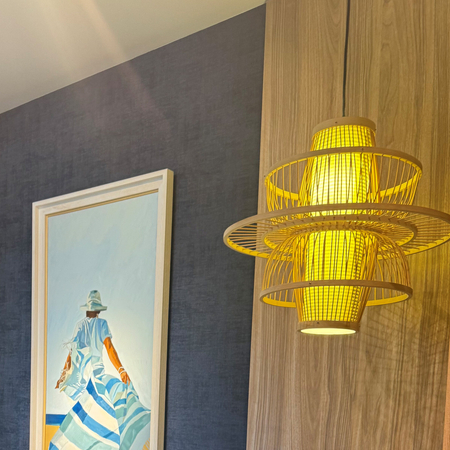 Rattanowa lampa wisząca Astra naturalna 1xE27