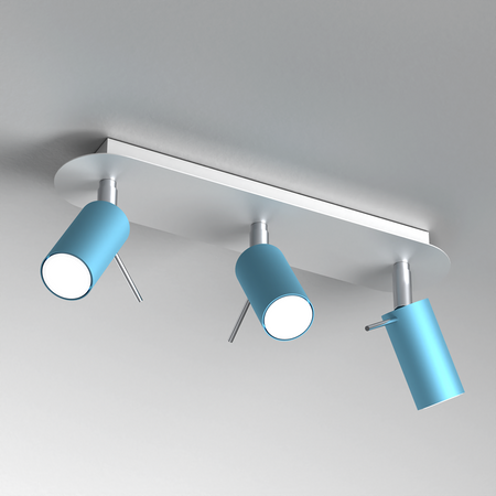 Milagro - Lampa sufitowa PRESTON BLUE/WHITE 3x mini GU10